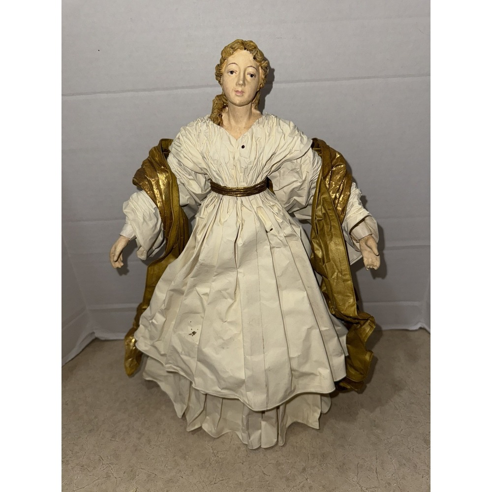 Paper Mache Saint angel , Nativity ,‎ Tree Topper,  Christmas